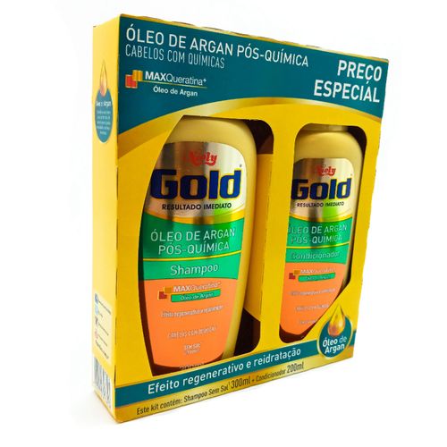 Niely Kit Shampoo +Condicionador Gold Pós Química Niely Kit Shampoo +Condicionador Gold Pós Química