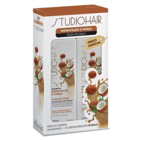 Kit Studio Hair Shampoo 250ml + Condicionador 250ml Hidratação E Força Kit Studio Hair Shampoo 250ml + Condicionador 250ml Hidratação E Força