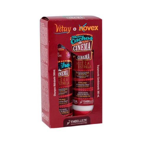 Kit Shampoo 300ml + Condicionador 300ml Cachos de Cinema Novex Embelleze Kit Shampoo 300ml + Condicionador 300ml Cachos de Cinema Novex Embelleze