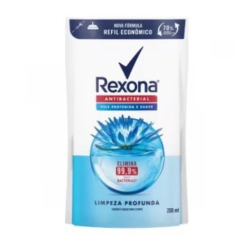 Kit com 3 Unidades de Sabonete Líquido Antibacterial Rexona Limpeza Profunda Sachê 200ml Refil Kit com 3 Unidades de Sabonete Líquido Antibacterial Rexona Limpeza Profunda Sachê 200ml Refil