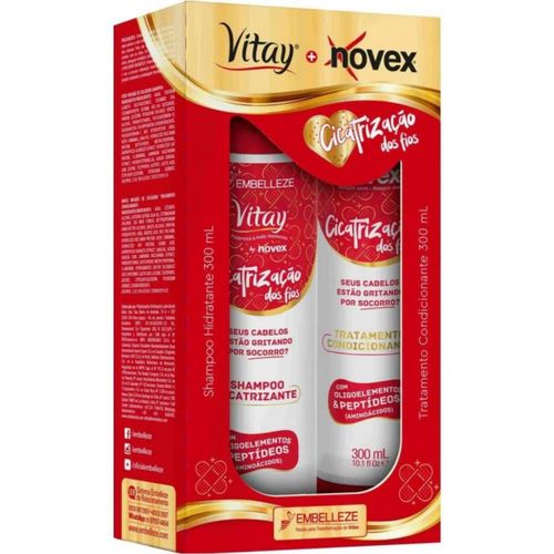 Kit Novex Vitay Cicatrização dos Fios Shampoo + Condicionador 300ml Kit Novex Vitay Cicatrização dos Fios Shampoo + Condicionador 300ml