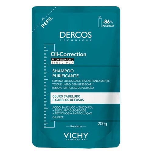 Kit com 2 Unidades de Shampoo Dercos Purificante Oil-Correction Com Ácido Salicílico e Zinco Pca Refil Com 200G Vichy Kit com 2 Unidades de Shampoo Dercos Purificante Oil-Correction Com Ácido Salicílico e Zinco Pca Refil Com 200G Vichy
