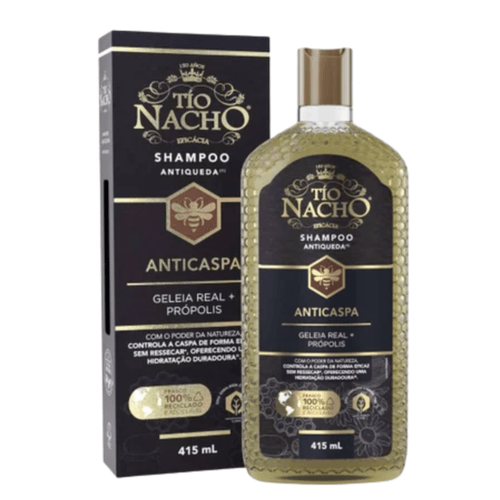 Kit com 3 Unidades de Shampoo Anti Caspa Tio Nacho 415ml - Combate à Caspa de forma eficaz