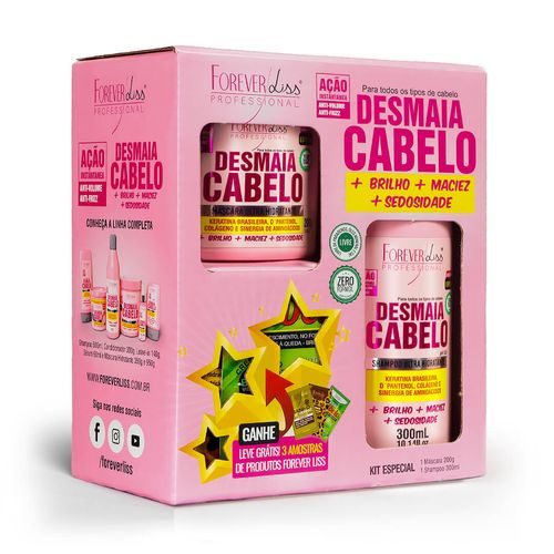 Kit Especial Desmaia Cabelo com Shampoo 300ml e Máscara 200g