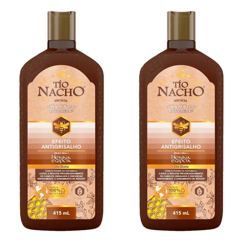 Kit com 2 Unidades de Shampoo Antiqueda Tio Nacho Antigrisalho 415ml Kit com 2 Unidades de Shampoo Antiqueda Tio Nacho Antigrisalho 415ml
