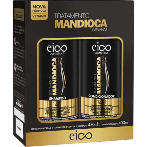 Kit Eico Shampoo 450ml+Cond 400ml Tratamento Mandioca Kit Eico Shampoo 450ml+Cond 400ml Tratamento Mandioca
