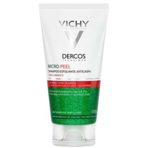 Kit com 3 Unidades de Dercos Micro Peel Shampoo Esfoliante Anticaspa Vichy 150ml