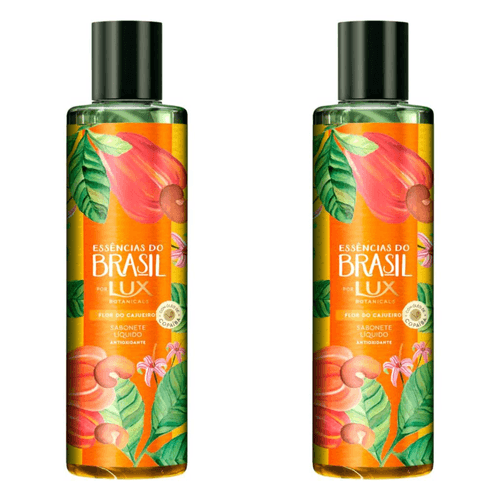 Kit com 2 Unidades de Sabonete Liquido Lux Essências do Brasil Flor do Cajueiro 300ml