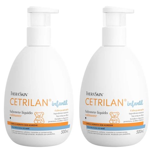 Kit com 2 Unidades de Cetrilan Sabonete Líquido Infantil 500ml Kit com 2 Unidades de Cetrilan Sabonete Líquido Infantil 500ml
