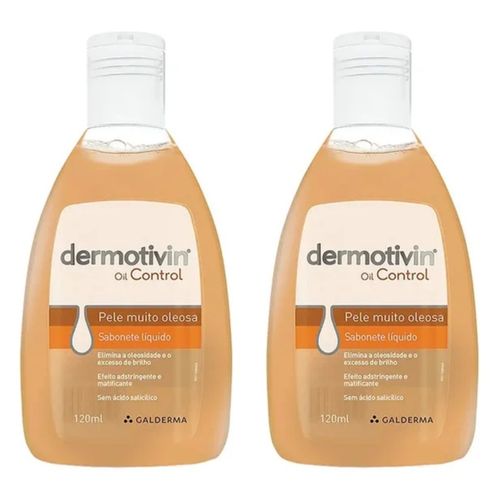 Kit com 2 Unidades de Dermotivin Sabonete Líquido Control 120 Ml