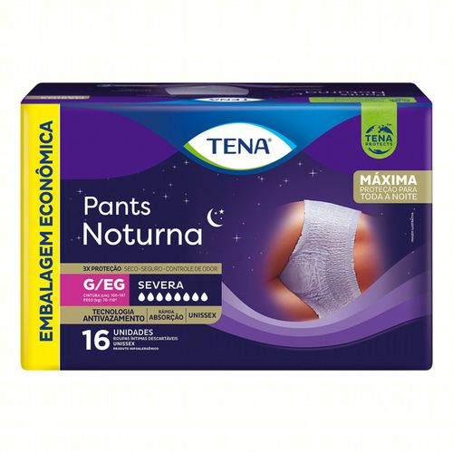 Fralda Adulto Tena Pants Noturna Mega G/Eg 16 Unidades