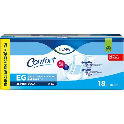 Fralda Adulto Tena Confort Mega Eg 18 Unidades Fralda Adulto Tena Confort Mega Eg 18 Unidades