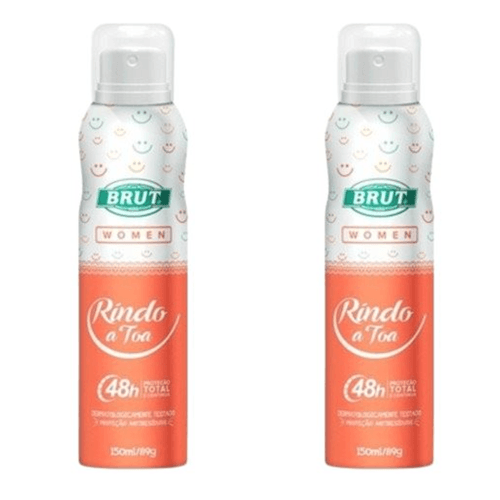 Kit c/2 Unidades de Desodorante Aerosol Brut 150ml Feminino Rindo A Toa