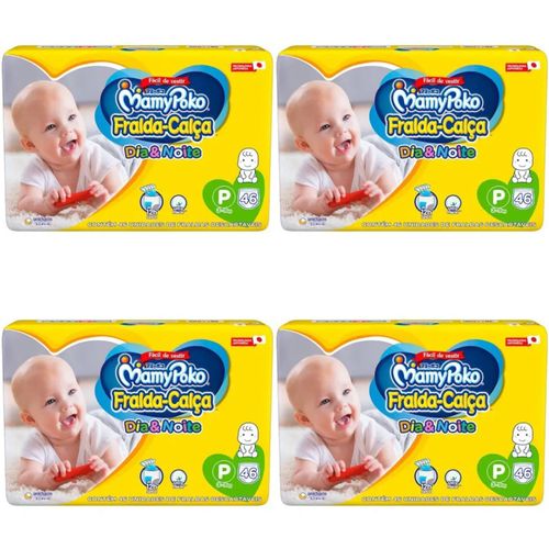 Kit 4 Fraldas Calça Dia&Noite MamyPoko 