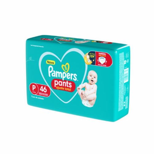 Kit 4 Fraldas Infantil Pants Pampers Ajuste Total P 3 A 8Kg Pacote 46 Unidades cada