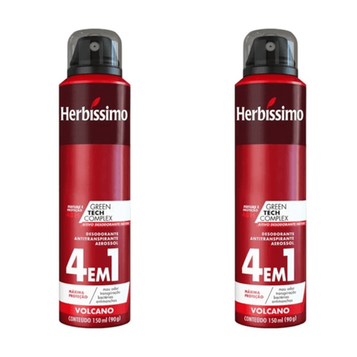Kit c/2 Unidades de Desodorante Aerosol Herbissimo 150ml Volcano Kit c/2 Unidades de Desodorante Aerosol Herbissimo 150ml Volcano