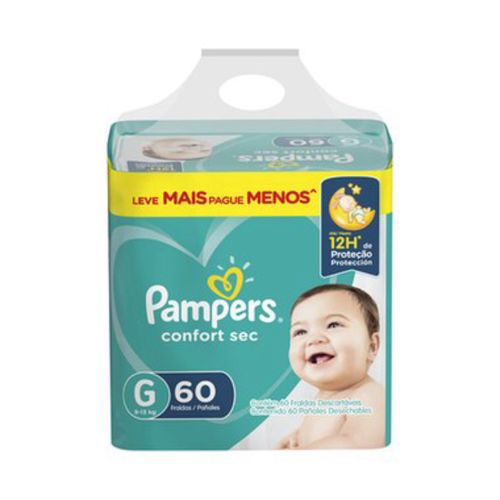 Kit 2 Fraldas Pampers Comfort Sec Hiper G c/60 Unidades cada
