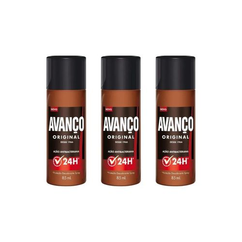 Kit c/ 3 Unidades de Desodorante Spray Avanço 85ml Original