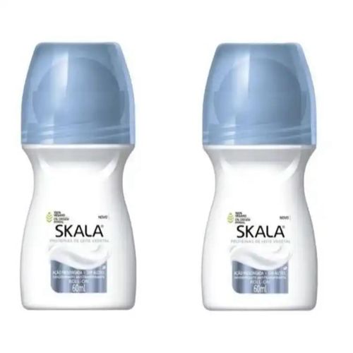 Kit c/2 Unidades de Desodorante Rollon Skala 60ml Proteinas Do Leite Kit c/2 Unidades de Desodorante Rollon Skala 60ml Proteinas Do Leite