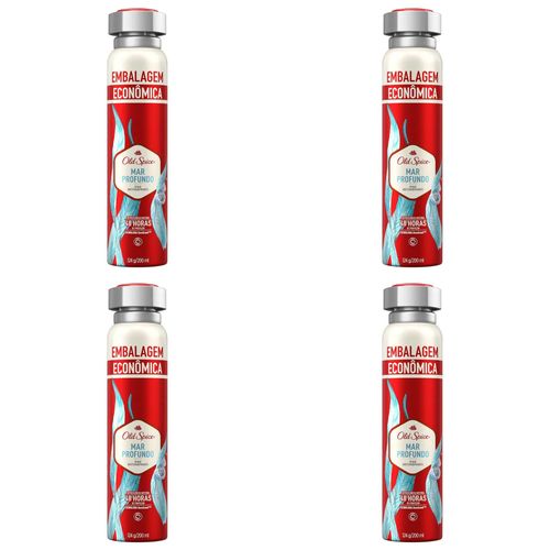 Kit c/4 Unidades de Desodorante Old Spice Aerosol Jat Sec 120g Mar Profundo Kit c/4 Unidades de Desodorante Old Spice Aerosol Jat Sec 120g Mar Profundo