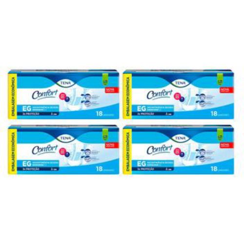 Kit 4 Fraldas Geriátrica Tena Confort Tamanho EG 18 Unidades cada