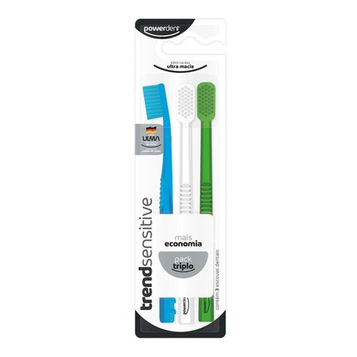 Escova Powerdent Trend Sensitive Pack Trip Escova Powerdent Trend Sensitive Pack Trip