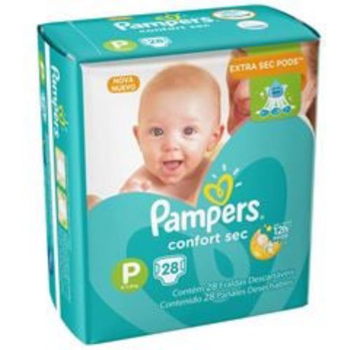 Kit 9 Fraldas Confortsec ”P” Pampers Simples c/28 Unidades cada cada Kit 9 Fraldas Confortsec ”P” Pampers Simples c/28 Unidades cada cada