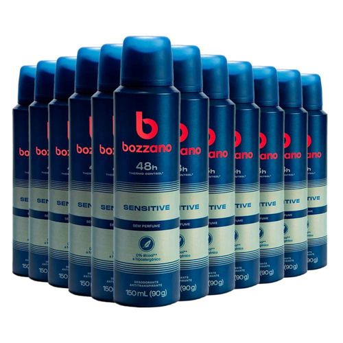 Kit c/12 Unidades de Desodorante Aerosol Bozzano 90g Anti Sem Álcool Perfume