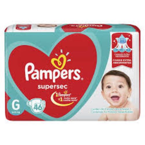 Kit 2 Fraldas Supersec ”G” Pampers Simples c/46 Unidades cada Kit 2 Fraldas Supersec ”G” Pampers Simples c/46 Unidades cada