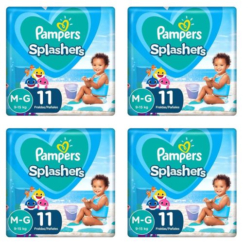Kit 4 Fraldas Pampers Splashers M/G c/11 Unidades cada Kit 4 Fraldas Pampers Splashers M/G c/11 Unidades cada