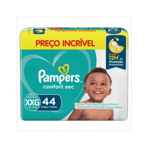 Kit 2 Fraldas Pampers Confort Sec Xxg c/44 Unidades cada Kit 2 Fraldas Pampers Confort Sec Xxg c/44 Unidades cada