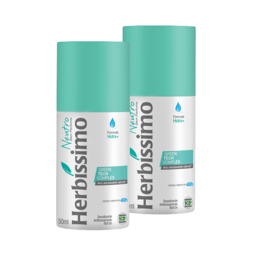 Kit c/2 Unidades de Desodorante Rollon Herbissimo 50ml Neutro