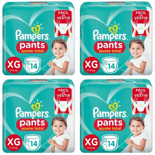 Kit 4 Fraldas Confortsec Pants ”Xg” Pampers Simples c/14 Unidades Kit 4 Fraldas Confortsec Pants ”Xg” Pampers Simples c/14 Unidades