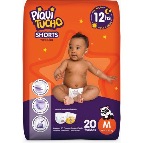 Kit 2 Fraldas Shorts Piquitucho Jumbinho (M) 20 Unid cada