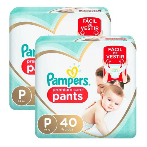 Kit 2 Fraldas Pampers Pants P.Care Mega P c/40 Unidades cada
