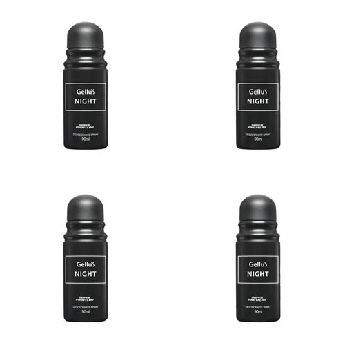 Kit c/4 Unidades de Desodorante Spray Gellus By Night 90ml Kit c/4 Unidades de Desodorante Spray Gellus By Night 90ml