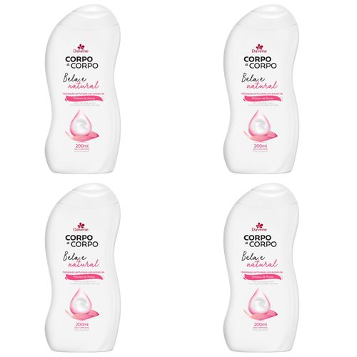 Kit c/4 Unidades de Loção Desodorante Corporal Davene Bela e Natural 200mL Kit c/4 Unidades de Loção Desodorante Corporal Davene Bela e Natural 200mL