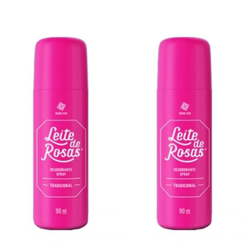Kit c/2 Unidades de Desodorante Spray Leite De Rosas 90g Kit c/2 Unidades de Desodorante Spray Leite De Rosas 90g