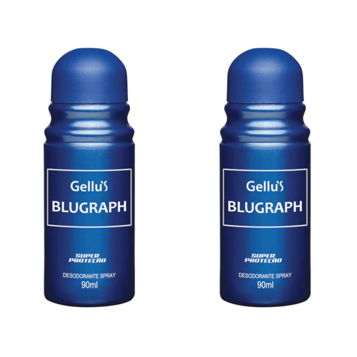 Kit c/2 Unidades de Desodorante Spray Gellus 90ml Blue Graphic Kit c/2 Unidades de Desodorante Spray Gellus 90ml Blue Graphic
