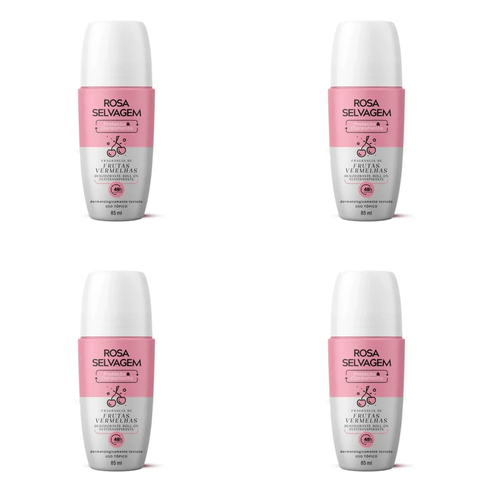 Kit c/4 Unidades de Desodorante  Frutas Vermelhas 85ml -  Rosa Selvagem