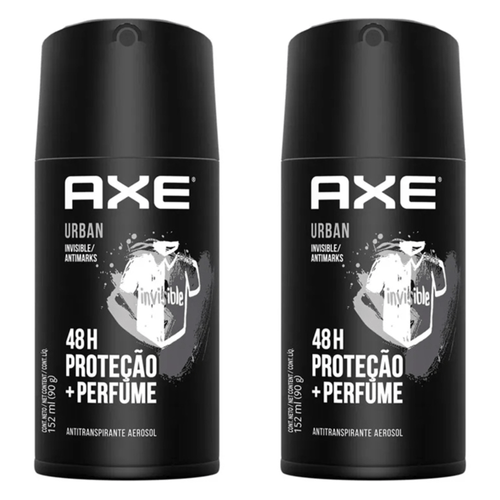 Kit c/2 Unidades de Desodorante Axe Aero Urban Invisible 152ml
