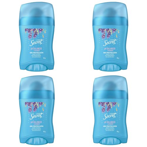 Kit c/4 Unidades de Desodorante Barra Secret Lavanda 45g