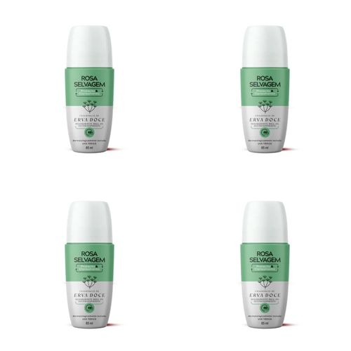 Kit c/4 Unidades de Desodorante Erva Doce 85ml - Rosa Selvagem Kit c/4 Unidades de Desodorante Erva Doce 85ml - Rosa Selvagem
