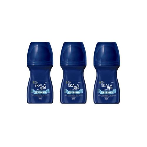 Kit c/3 Unidades de Desodorante Rollon Skala 60ml For Men Active Kit c/3 Unidades de Desodorante Rollon Skala 60ml For Men Active