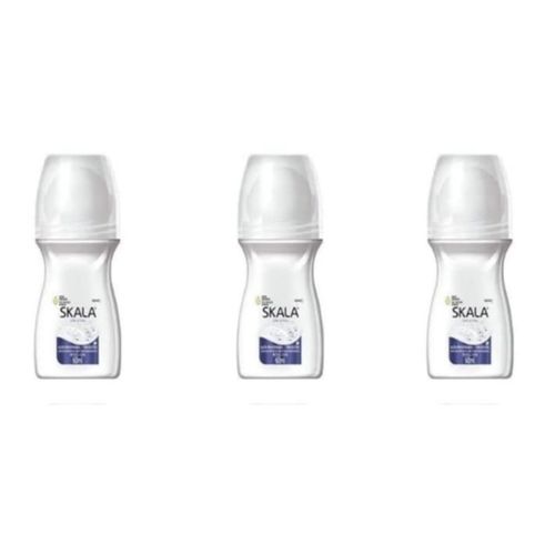 Kit c/3 Unidades de Desodorante Rollon Skala 60ml Cristal Kit c/3 Unidades de Desodorante Rollon Skala 60ml Cristal