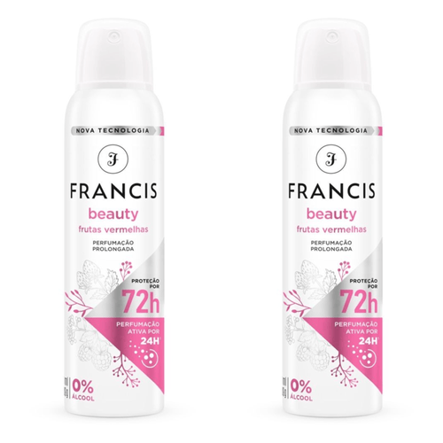 Kit c/2 Unidades de Desodorante Aerosol Francis 150ml Beauty Frutas Vermelhas