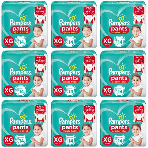 Kit 9 Fraldas Confortsec Pants ”Xg” Pampers Simples c/14 Unidades cada Kit 9 Fraldas Confortsec Pants ”Xg” Pampers Simples c/14 Unidades cada
