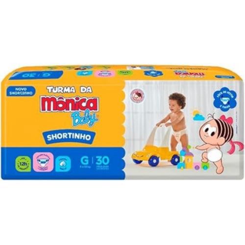 Kit 2 Fraldas Turma da Mônica Short Jumbo Tamanho G com 30 unidades Kit 2 Fraldas Turma da Mônica Short Jumbo Tamanho G com 30 unidades