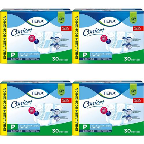 Kit 4 Fraldas Adulto Tena Confort 