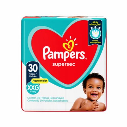 Kit 2 Fraldas Pampers Ss Mega Xxg C/30 Unidades cada